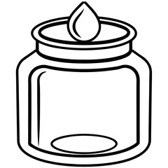 Minimal Jar Candle Line Art
