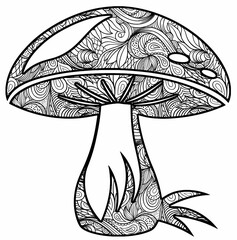 Creative Mandala Coloring Pages with Fun Doodles, Abstract Patterns, Kawaii Food and Relaxing Zentangle Designs