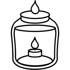 Minimal Jar Candle Line Art