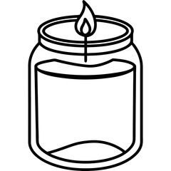 Minimal Jar Candle Line Art