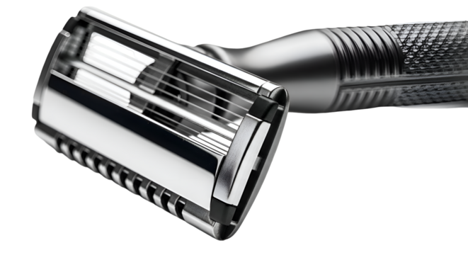 Razor Blades Close-Up:  Sharp, Precise Shave with Transparent Background
