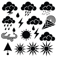Fototapeta premium A set of weather icon with white background