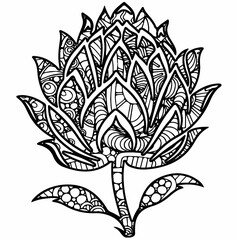 Creative Mandala Coloring Pages with Fun Doodles, Abstract Patterns, Kawaii Food and Relaxing Zentangle Designs