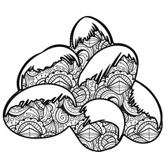 Creative Mandala Coloring Pages with Fun Doodles, Abstract Patterns, Kawaii Food and Relaxing Zentangle Designs