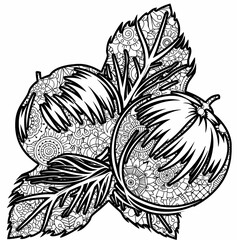 Creative Mandala Coloring Pages with Fun Doodles, Abstract Patterns, Kawaii Food and Relaxing Zentangle Designs