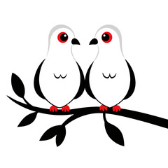 two birds on a branch