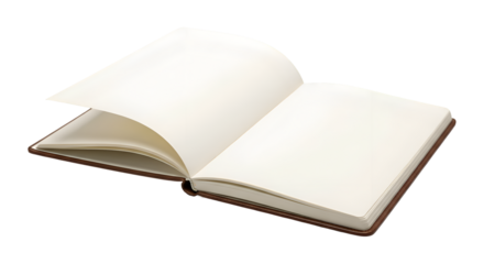Blank Notebook Pages:  Open Book with Transparent Background