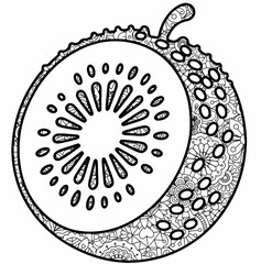 Creative Mandala Coloring Pages with Fun Doodles, Abstract Patterns, Kawaii Food and Relaxing Zentangle Designs