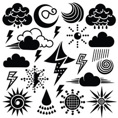A set of weather icon with white background