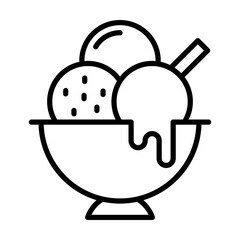 Ice Cream In bowl Single icon