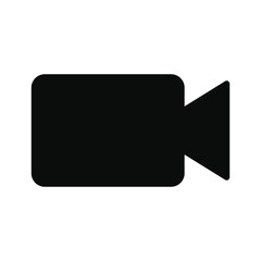 Solid black video camera icon