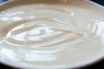 yogurt on the dish