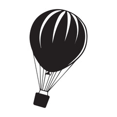 Obraz premium Balloon flying away ‍silhouette vector style on a white background.