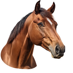 Brown Horse Head on transparent background