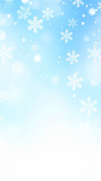 Soft Snowfall Holiday Background with Light Blue and White Gradient