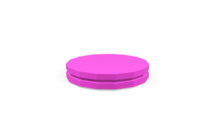 3d lilac pedestal podium mockup round shape for design and product presentation on white isolated background