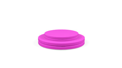 3d lilac pedestal podium mockup round shape for design and product presentation on white isolated background