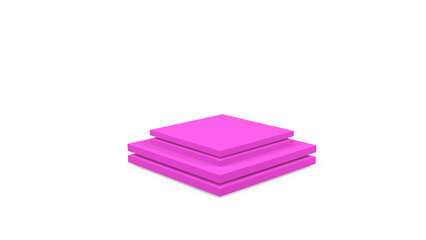 3d lilac pedestal podium mockup square shape for design and product presentation on white isolated background