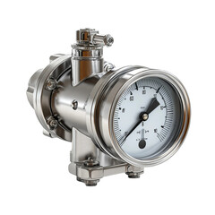 Stainless Steel Pressure Gauge: A high-quality stainless steel pressure gauge, featuring a clear analog display and robust construction, suitable for industrial applications.