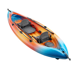 Kayaking Adventure: A vibrant, two-person kayak is captured from a high angle, showcasing its sleek design and readiness for aquatic exploration.