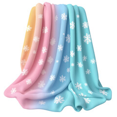 Soft snowflakes on colorful blanket create cozy and inviting atmosphere