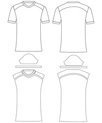 Sports jersey t-shirt vector design template front and back vector template