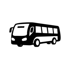 Illustration of a black and white passenger bus design