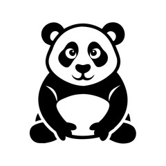 Naklejka premium Illustration of a stylized panda bear sitting upright
