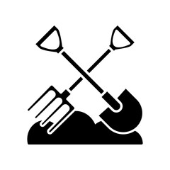 Shovel icon design template SVG