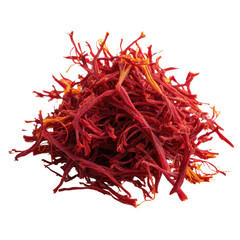 Fototapeta premium saffron bundle close-up png, rich red spice isolated