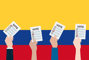 Election in Colombia. Election Concept. Vector Illustration.