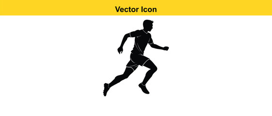 Soccer Players Silhouette Vector Football Player Running, Kicking Ball Sports Team Black Clipart for Game or Match Design. football plyer vector