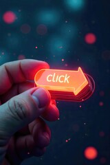 Intriguing clickable button with arrow, inviting exploration and discovery of further details Perfect for websites, apps, and digital marketing materials , interface, web design