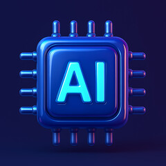 AI Chip Futuristic Technology Artificial Intelligence Microchip Digital Innovation Concept