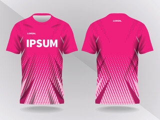 abstract pink background and pattern for sport jersey design and mockup. front and back view template © atstock