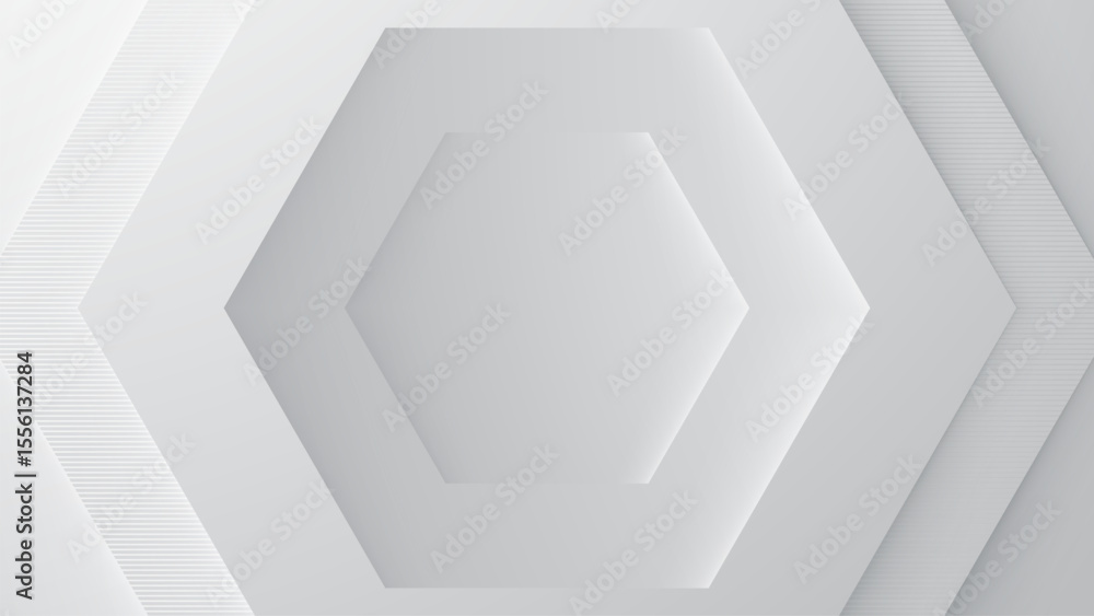 Poster abstract geometric 3d background with white lines and modern hexagon pattern design