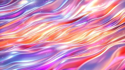 Obraz premium Colorful flowing waves of abstract patterns blend together, creating a mesmerizing visual experience of light and movement