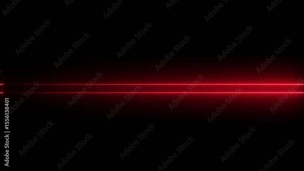 Aufkleber horizontal neon line animation moving from left to right on black screen 4k animation.