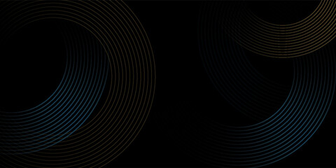 Colorful lines techno abstract background overlap layer on dark space with circles effect decoration. presentation ib sub or web , eps 10