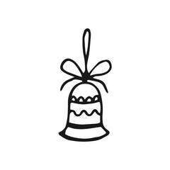 Christmas bauble. Hand drawn vector illustration.