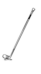 Golf Club Vector Illustration – Minimal Black and White Line Art
