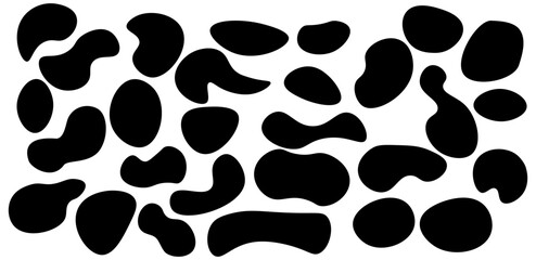 Set Organic shape round form. Vector illustration