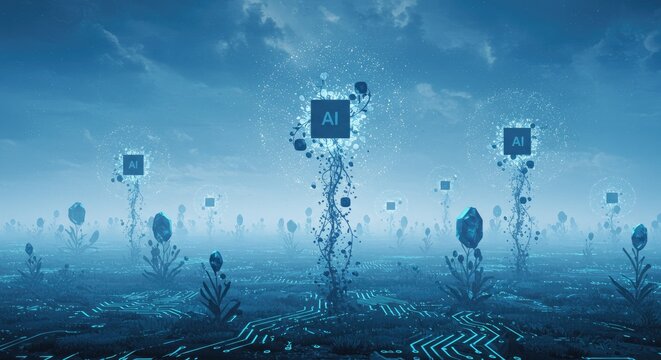 Artificial intelligence plant growth landscape