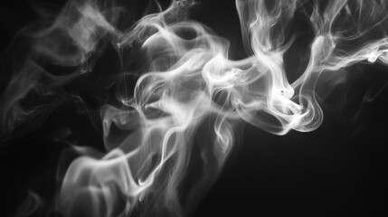 Abstract smoke patterns against a black background