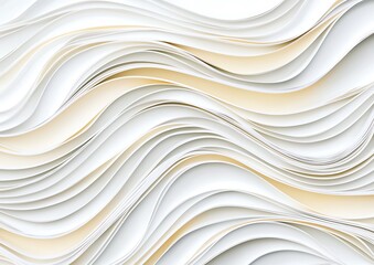 Obraz premium Wavy Layers of Smooth White and Beige Paper with Gentle Curves and Elegant Flowing Patterns for Creative Designs