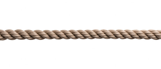 Natural rope material twisted fibers strong texture versatile use neutral color isolated background durable construction crafting supply