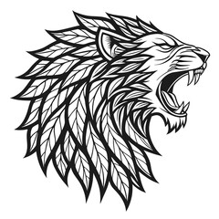 Obraz premium lion head vector
