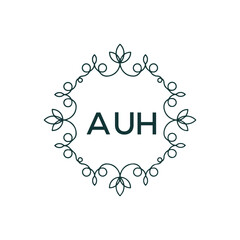 AUH Letter Initial Logo Design Template Vector Illustration