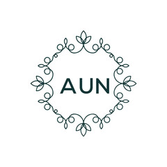 AUN Letter Initial Logo Design Template Vector Illustration