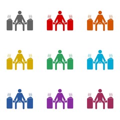 Hot sauna icon isolated on white background. Set icons colorful